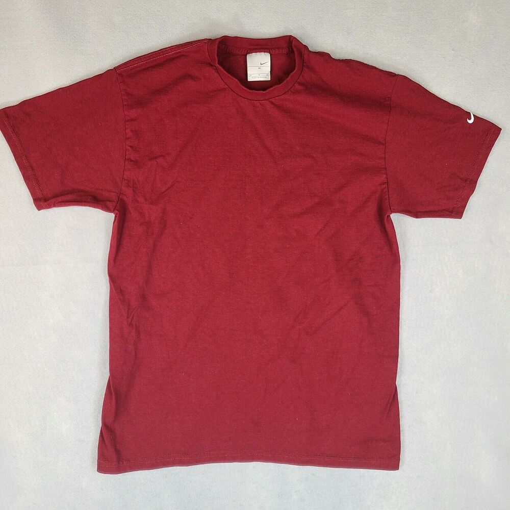 Nike Men's Burgundy T-Shirt Medium Short Sleeve Graphic Logo‎ Shirt
